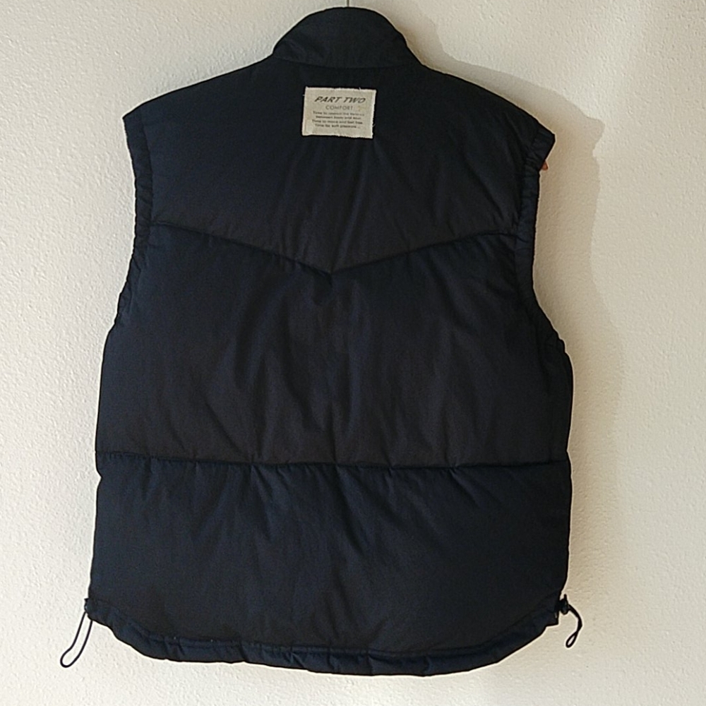 PART TWO Copenhagen Reversible Black Down Puffer Vest Canvas & Fleece M - Picture 13 of 15